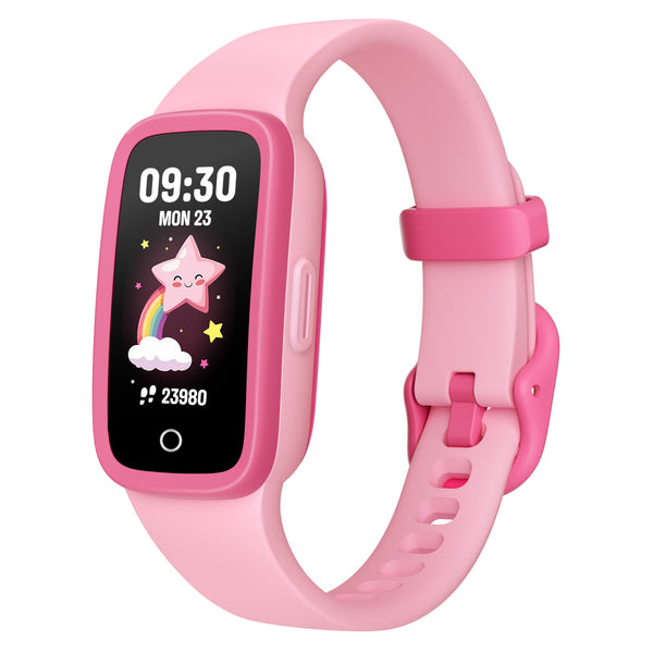 TICTIKY Kids Fitness Tracker Watch with Amoled Screen, Activity Tracker No Phone Needed, Heart Rate Sleep Monitor, 3ATM Waterproof, Pedometer, Alarm Clock, 3 Games, Step Counter Watch for Girls Boys 5-10